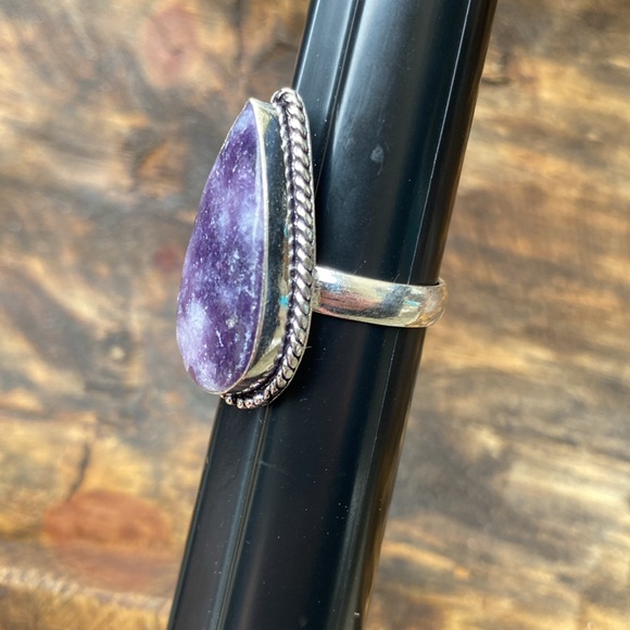 Lepidolite and 925 sterling dipped ring size 10 NEW - Picture 9 of 12